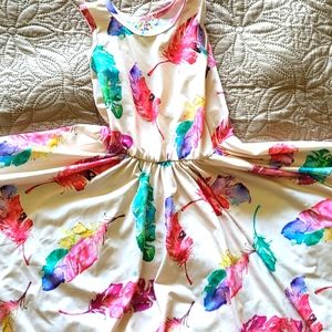 Dot dot smile feather tank dress